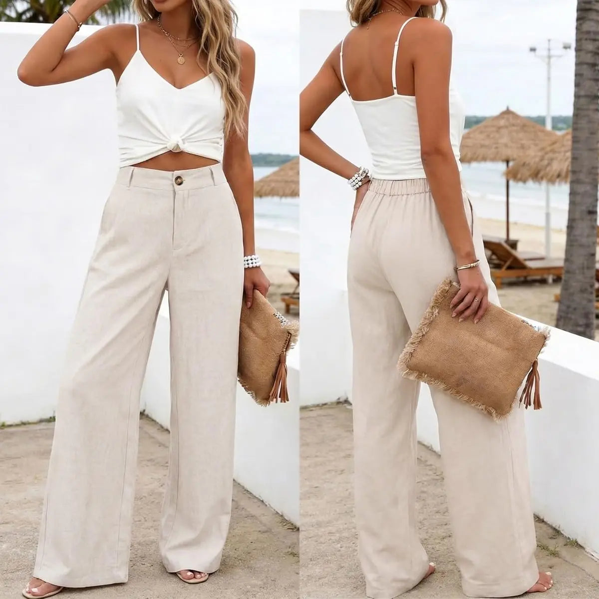 Breezy Linen Cotton Wide Pants