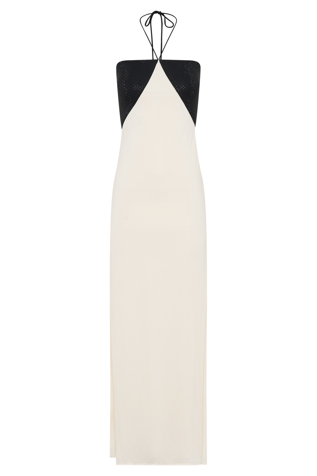 Hien Sequin Halter Maxi Dress - Black/Ivory