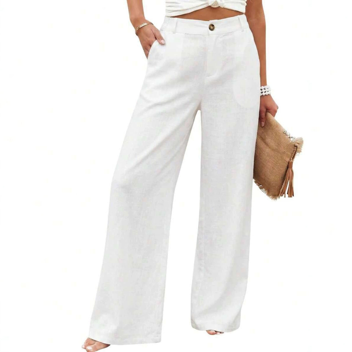 Breezy Linen Cotton Wide Pants